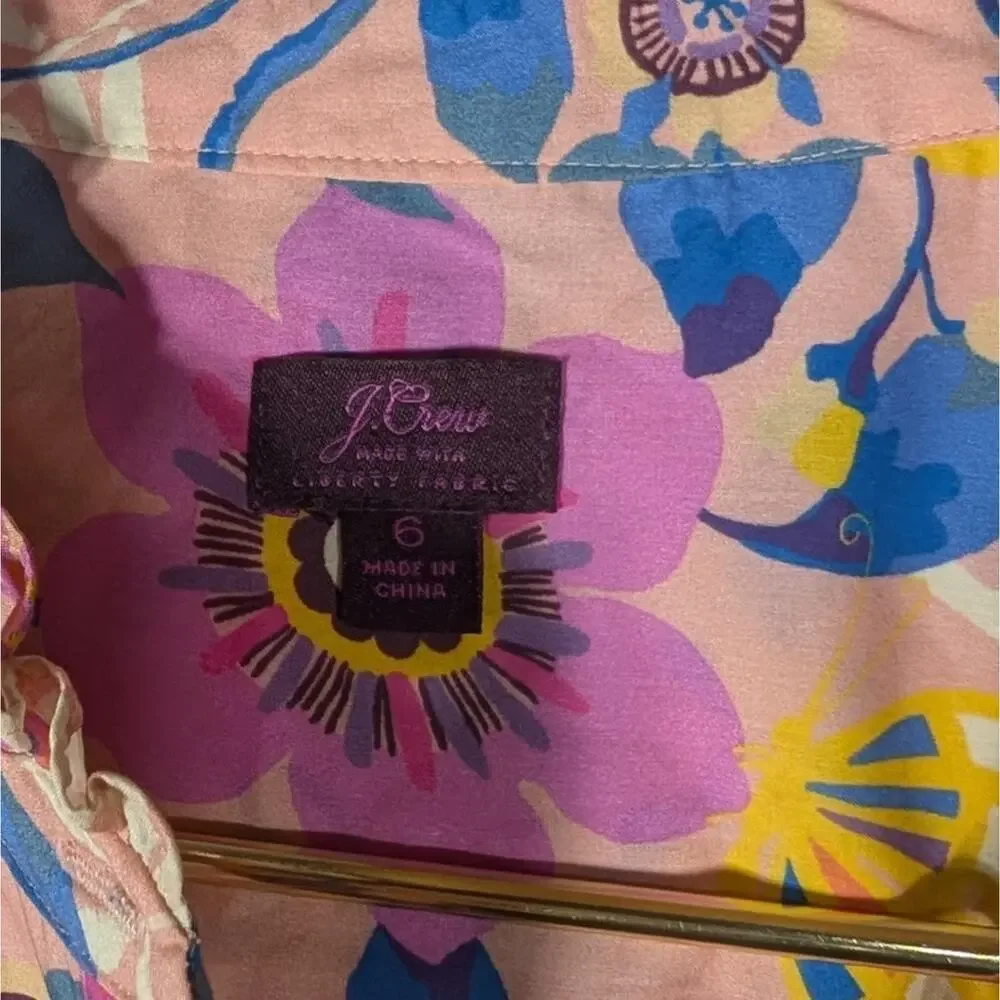 J.Crew Dress Womens Size 6 Liberty Pavilion Colorful Floral Print Midi
